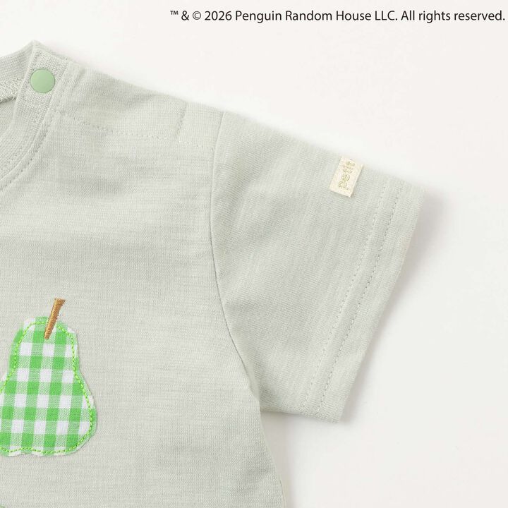 [Hungry Caterpillar] Fruit Appliqu&eacute; Short Sleeve T-Shirt,Light green, medium image number 9