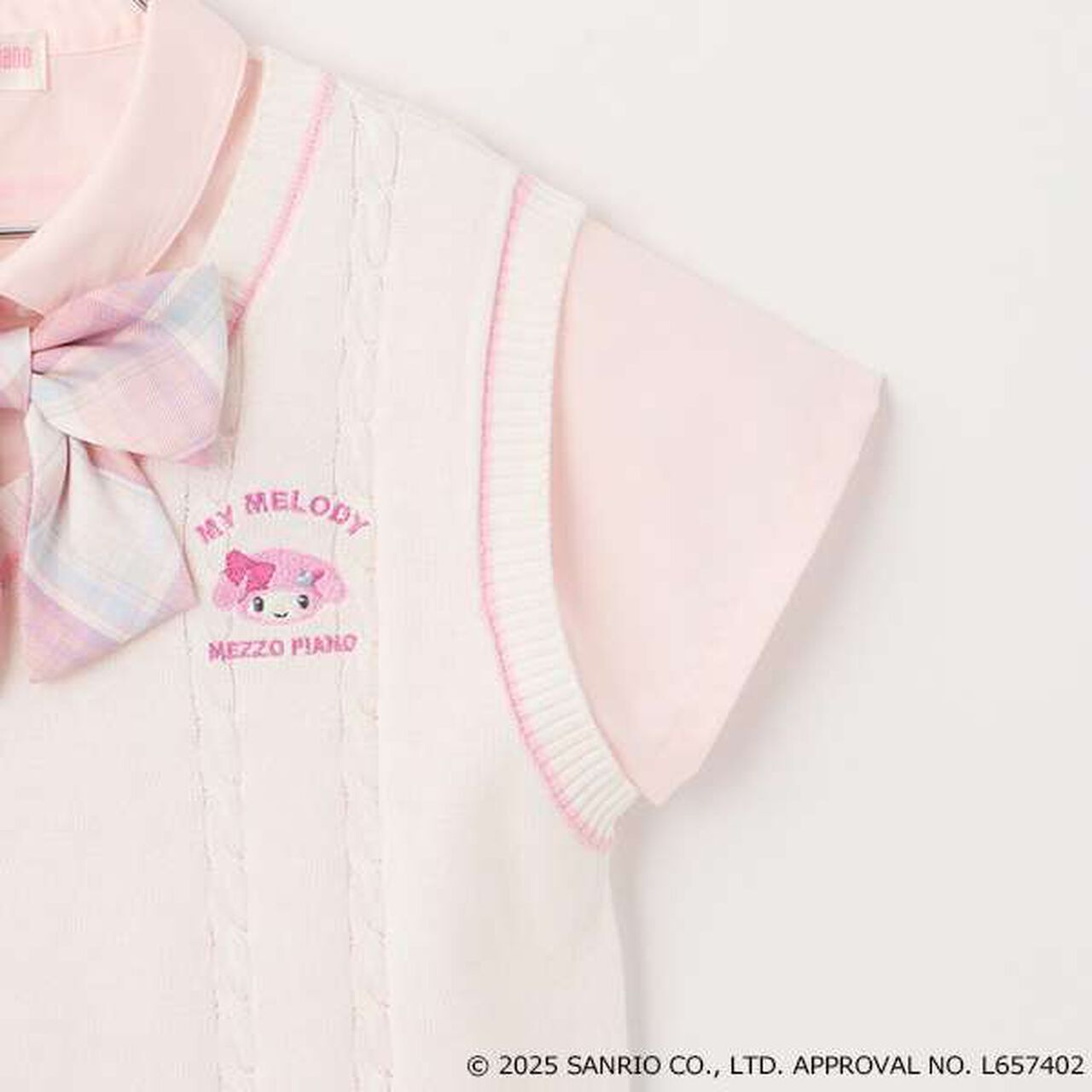 [My Melody & Cinnamoroll] Best & Blouse Set,Sax blue, large image number 17