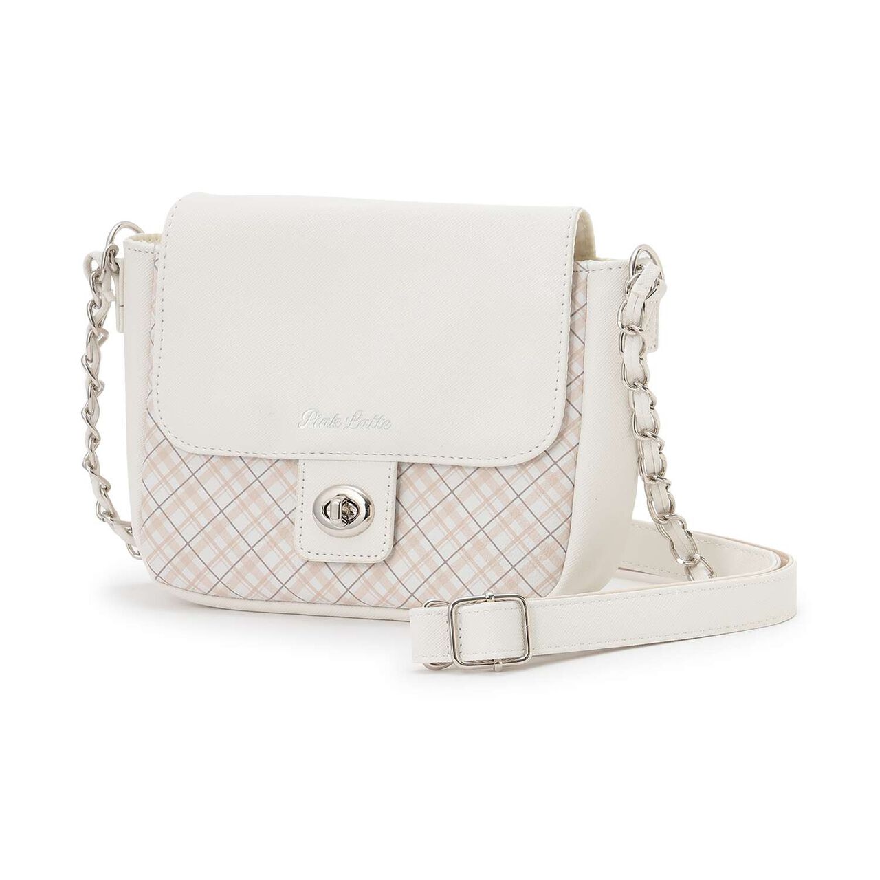 Chain PU Shoulder Bag,Off white, large image number 0