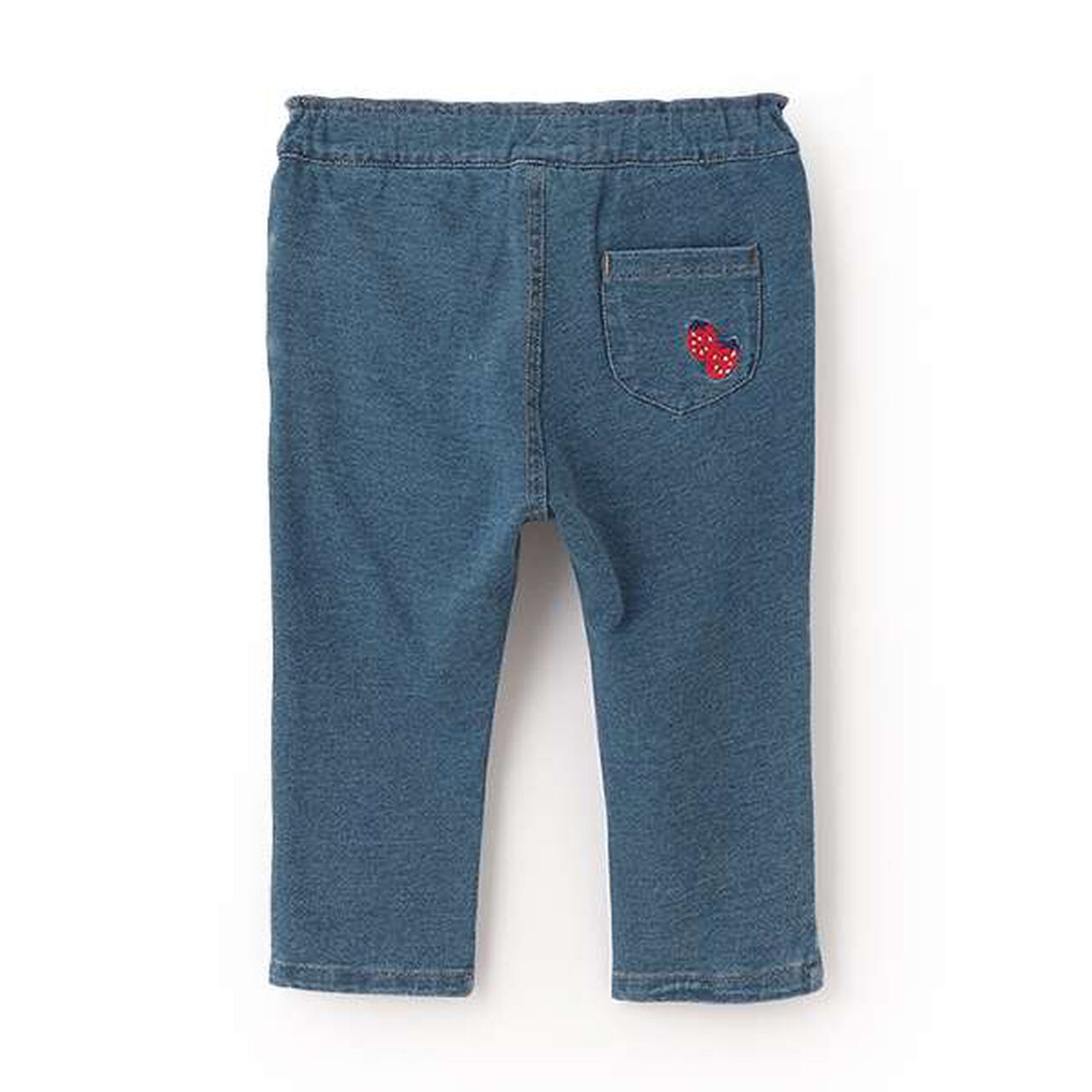 Strawberry Knit Denim Pants,Navy, large image number 1