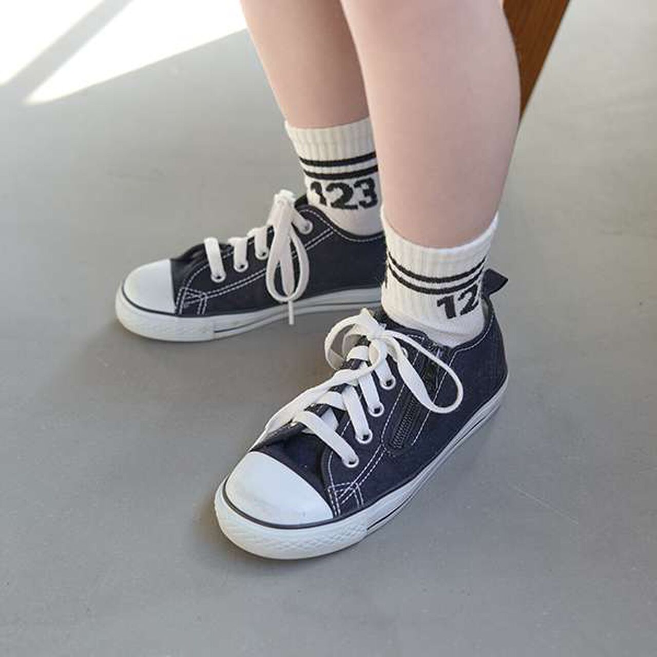 123 Line Crew Socks,Red, large image number 5