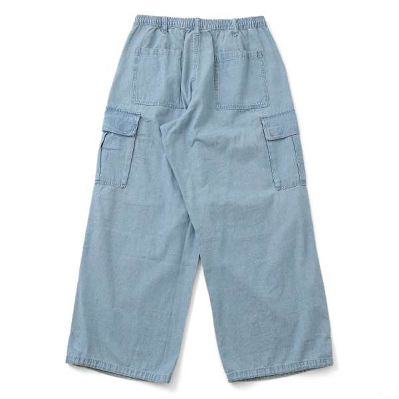 Light Denim Wide Cargo Pants,Deep blue, large image number 8