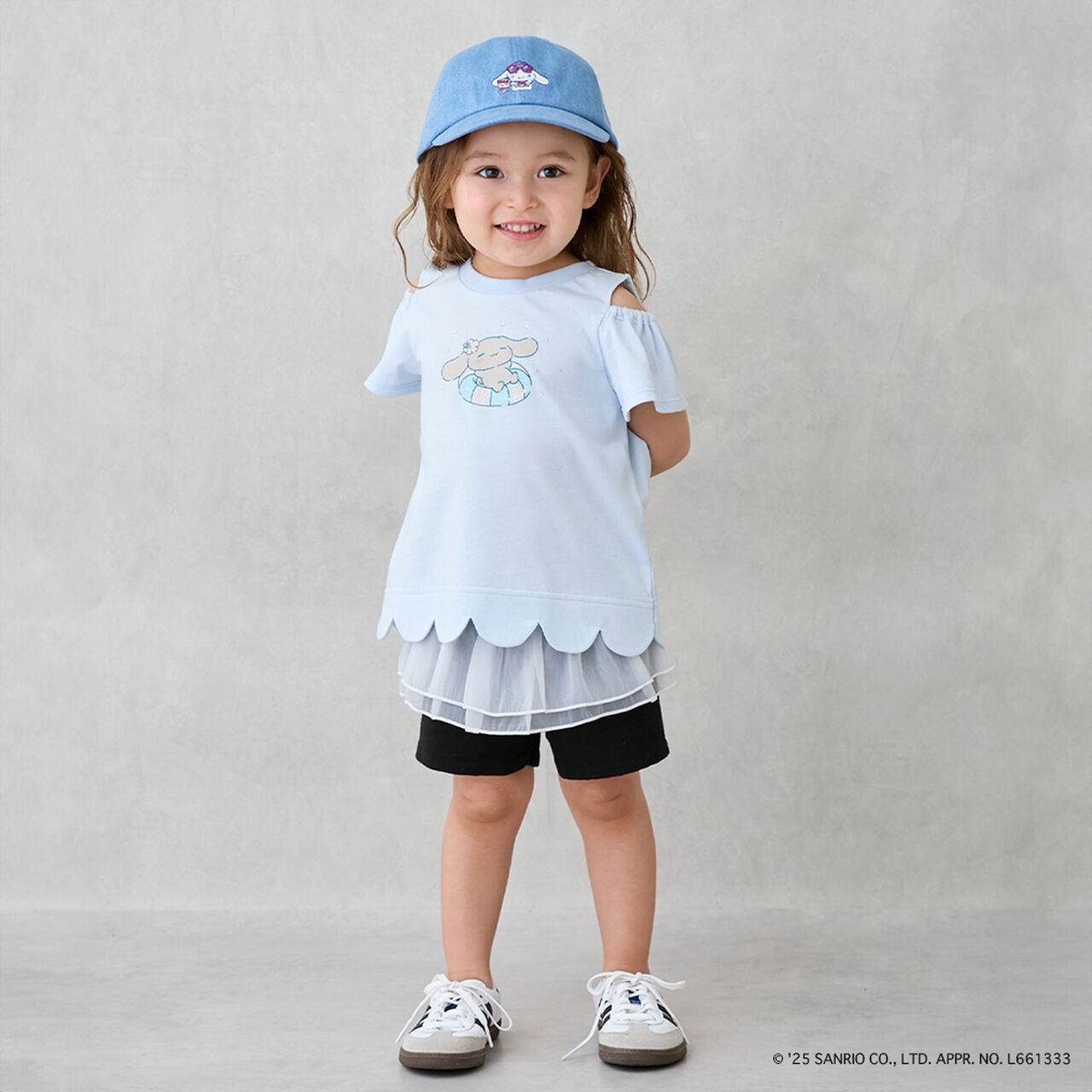 [Sanrio Characters] Cold Shoulder Graphic T-Shirt,Sax blue, large image number 6