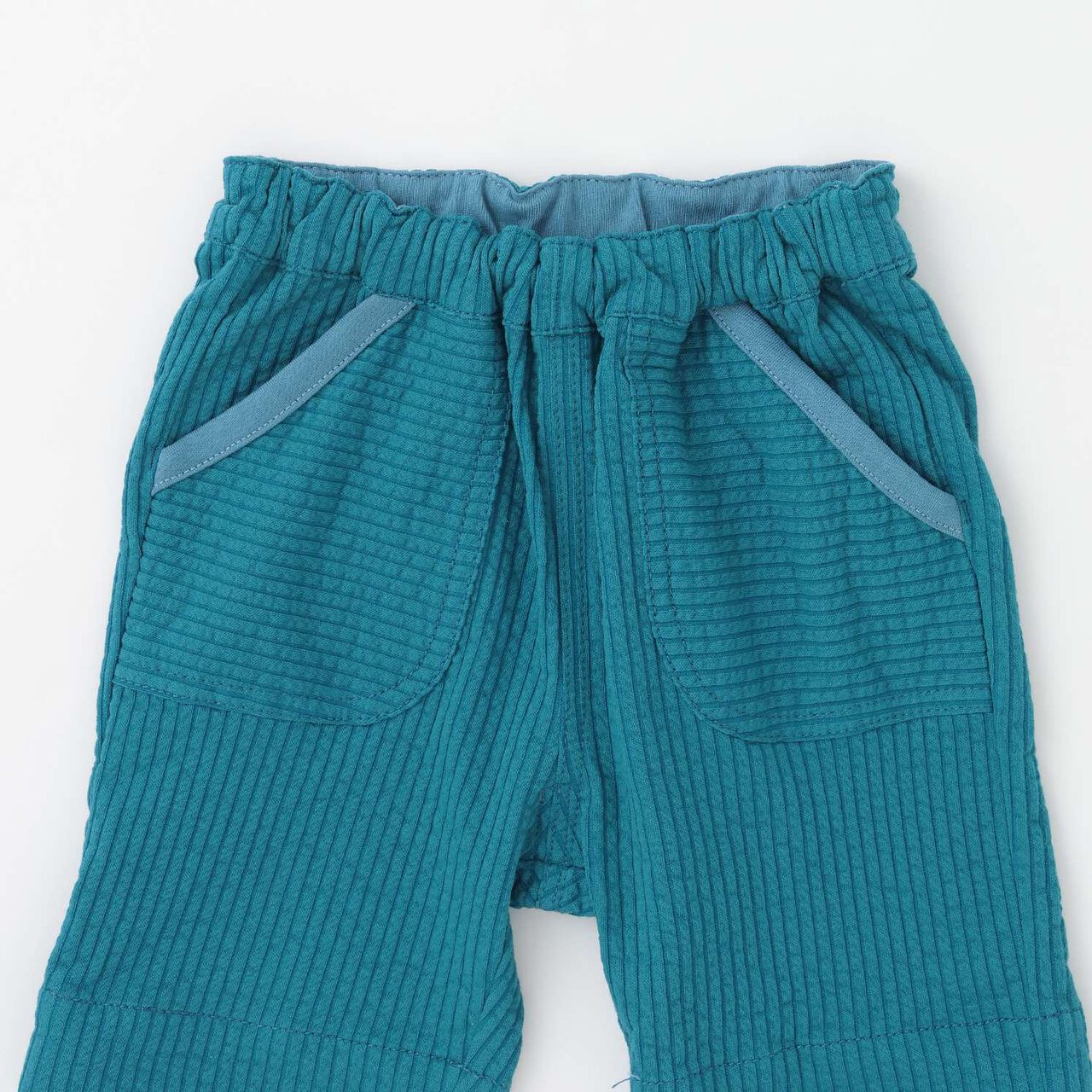 Stretch Seersucker Half Pants,Blue green, large image number 3