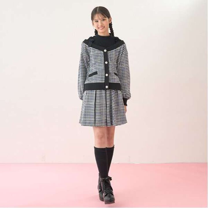 Houndstooth Jacquard Skirt Pants,Mocha tea, medium image number 5