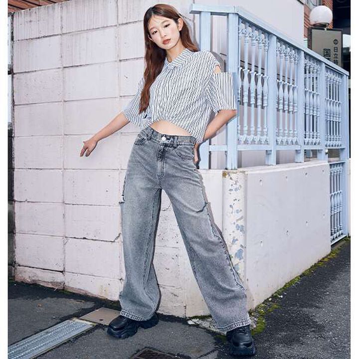 [LTXC] 附領帶短袖襯衫,米白色, medium image number 9