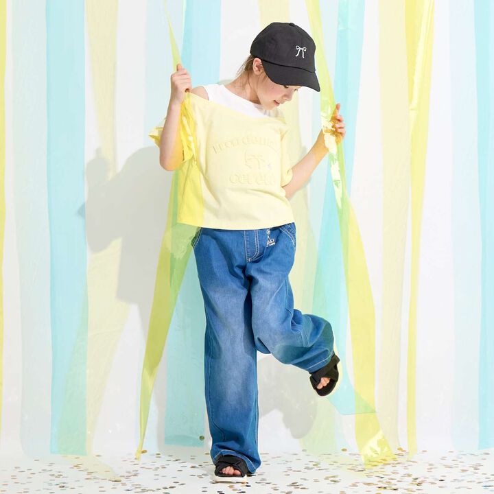 [Cool Touch] Puffy Logo Shoulder Opening T-Shirt,Mint, medium image number 13