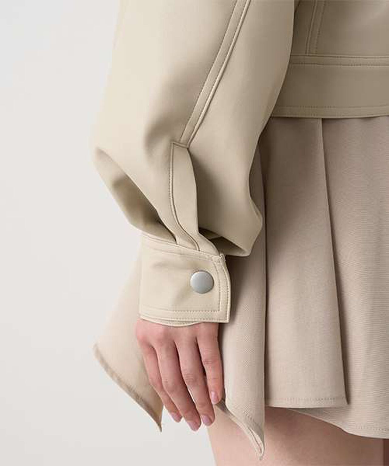 Compact Leather Jacket,Ivory, large image number 11