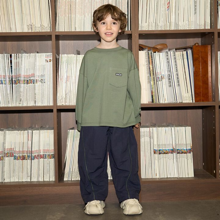 [MNCM] [Coordinatable Setup] Comfortable Jersey Fabric Pocket Big T-Shirt,Black, medium image number 27