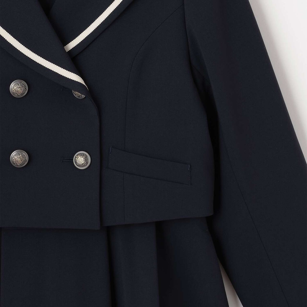 Sailor Short Jacket & Jumper Skirt Set,Beige, large image number 4