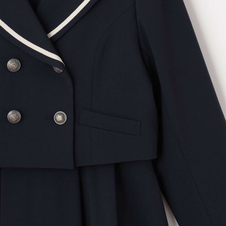 Sailor Short Jacket & Jumper Skirt Set,Beige, medium image number 4