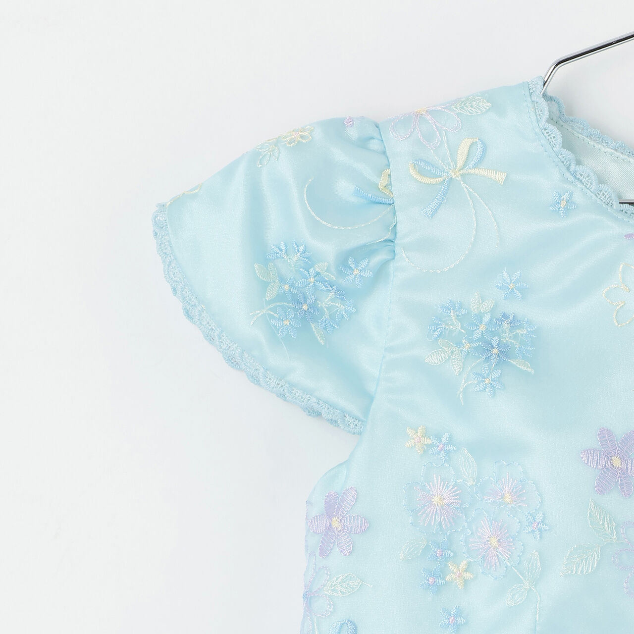 Flower Bouquet Lace Embroidery One-Piece Dress,Light pink, large image number 3