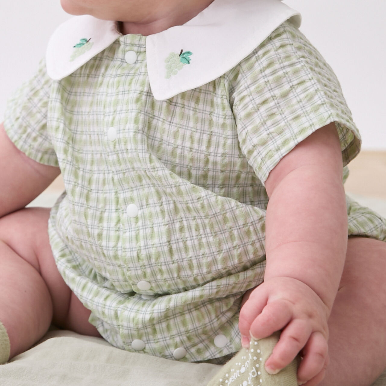 Fruit Collar Romper,Yellow, large image number 3