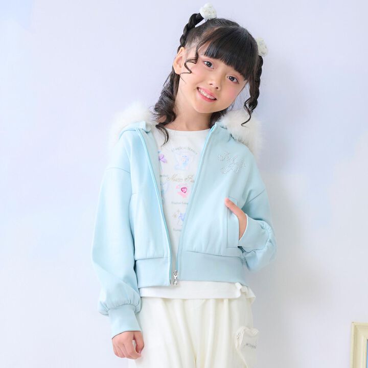 Lame Fleece Faux Fur Hooded Zip Parka,Mint, medium image number 0