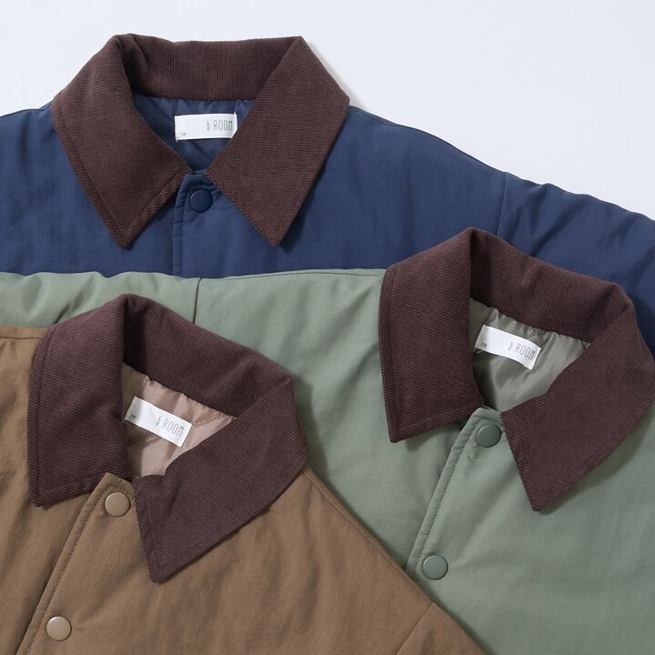 Free Combination Series Corduroy Collar Puff Jacket,Khaki, medium image number 17