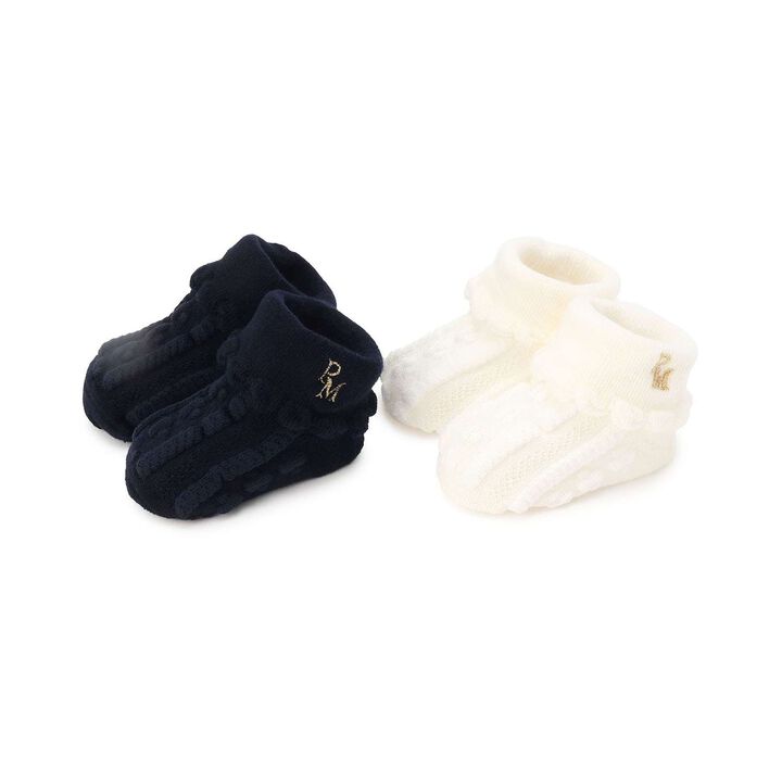 Lame Embroidered Cup Socks,Navy, medium image number 4