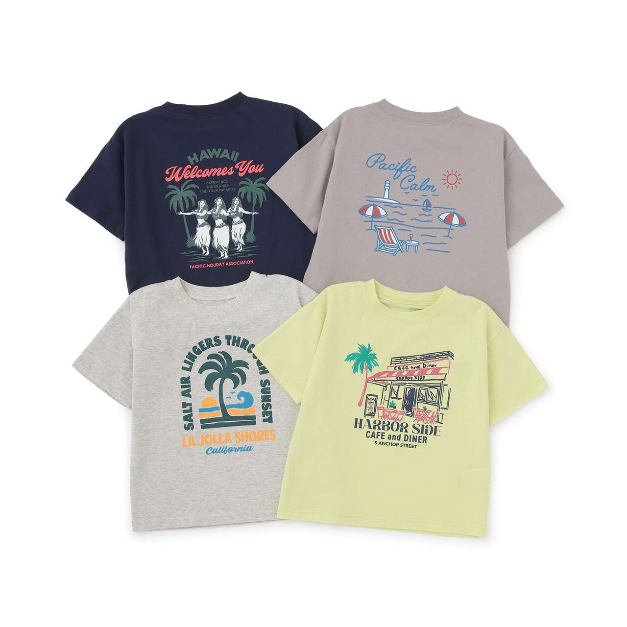 [365D.] Assorted Beach Print Cotton 100% Short Sleeve T-Shirt,Milky white, large image number 21