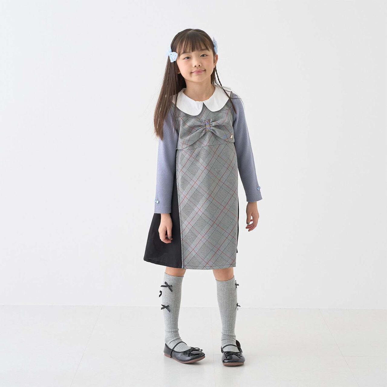 [Machine Washable] Ribbed Knit with Collar,Striped, large image number 6