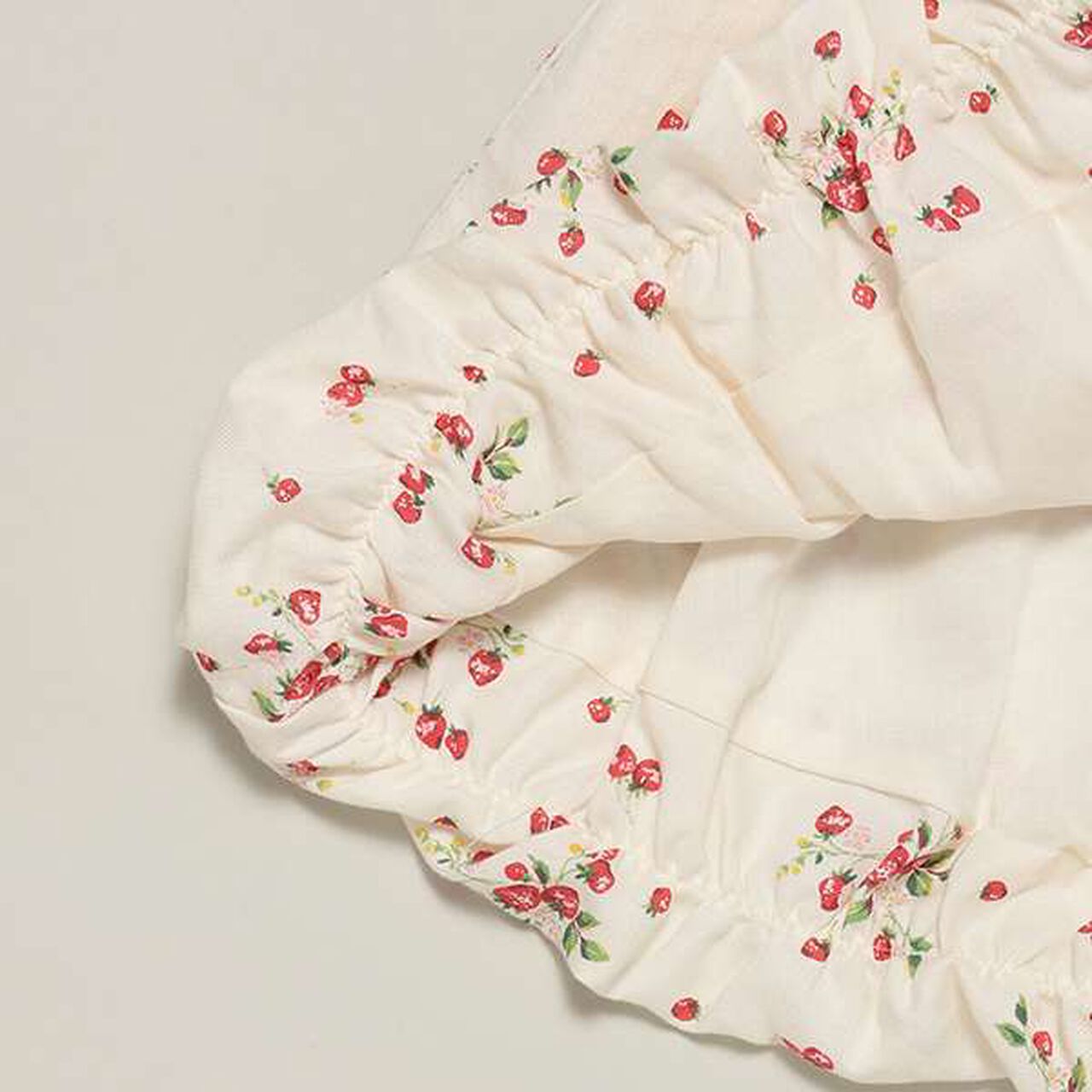 Wild Strawberry Long-Sleeve Balloon One-Piece Dress,Pearl white, large image number 6