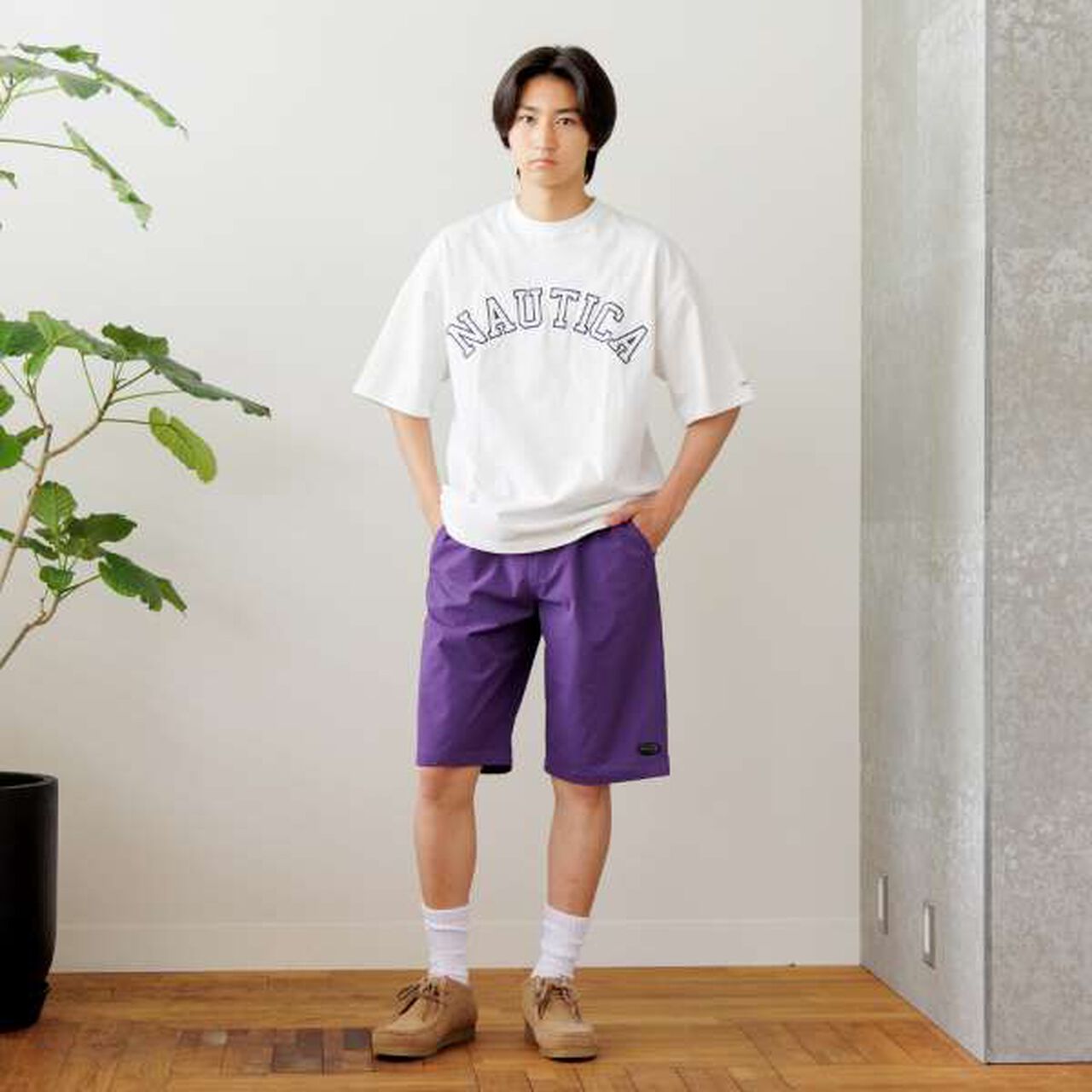 [Cool Touch] Quick-Dry Chlorine Resistant Easy Half Pants,Purple, large image number 4
