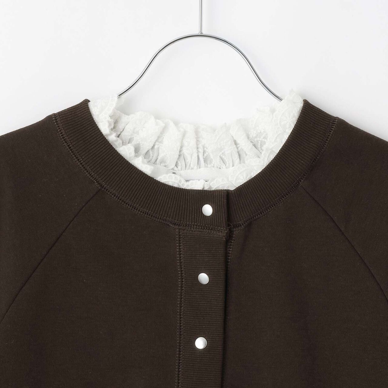 [Parent-Child Matching] Lace Collar 2WAY Cut Cardigan,Beige, large image number 21