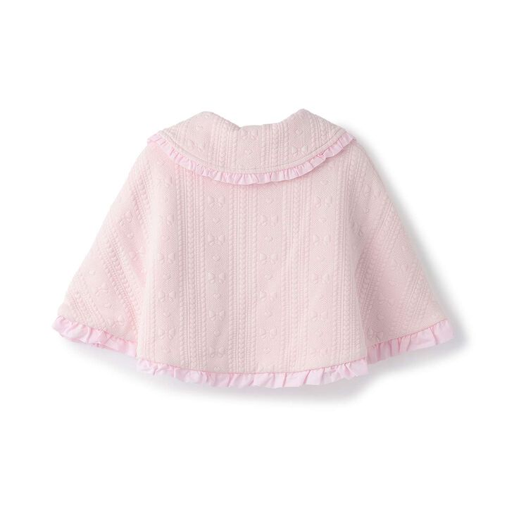 Flocked Jacquard Reversible Cape,Light pink, medium image number 1