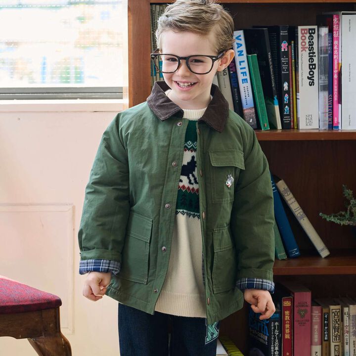 Wolf Embroidery Hunting Jacket,, medium