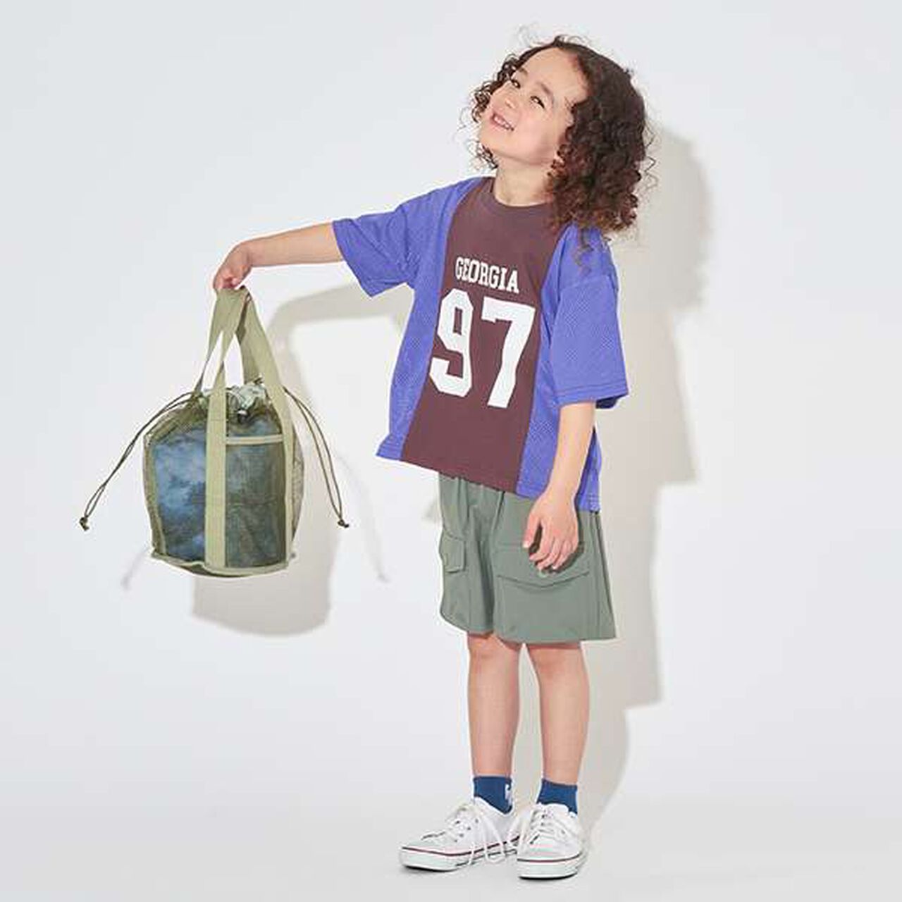 [Kaiteki Tenjiku] Bi-Color Big T-Shirt,Smoke white, large image number 7