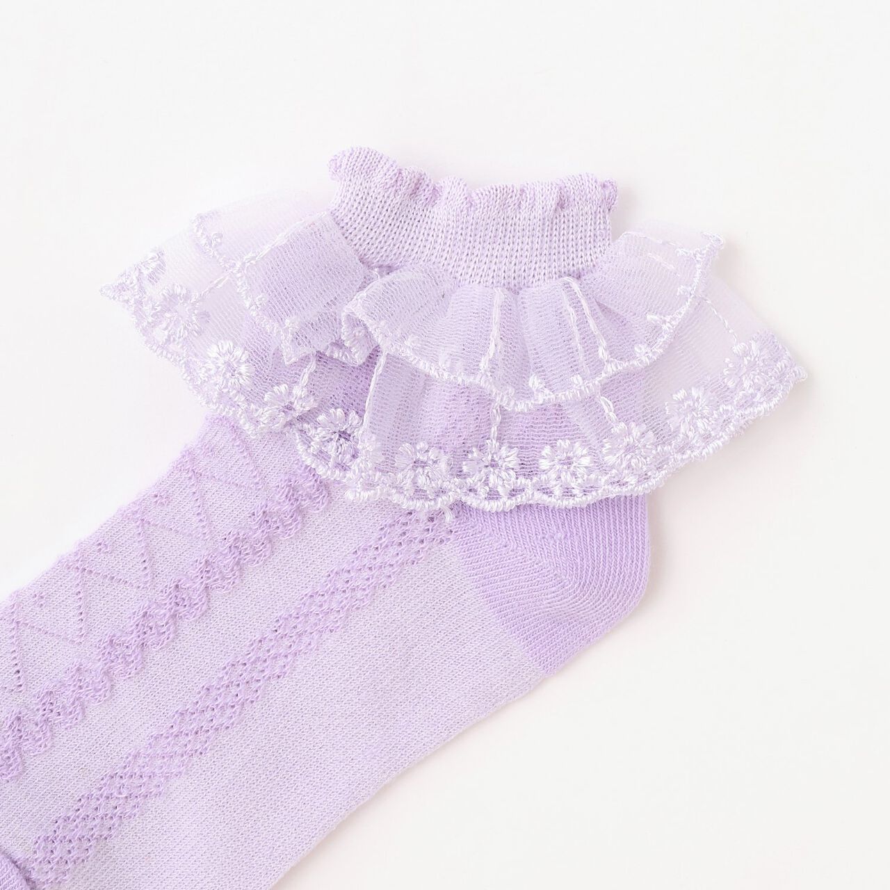 Lace-Trimmed Socks,Pink, large image number 6