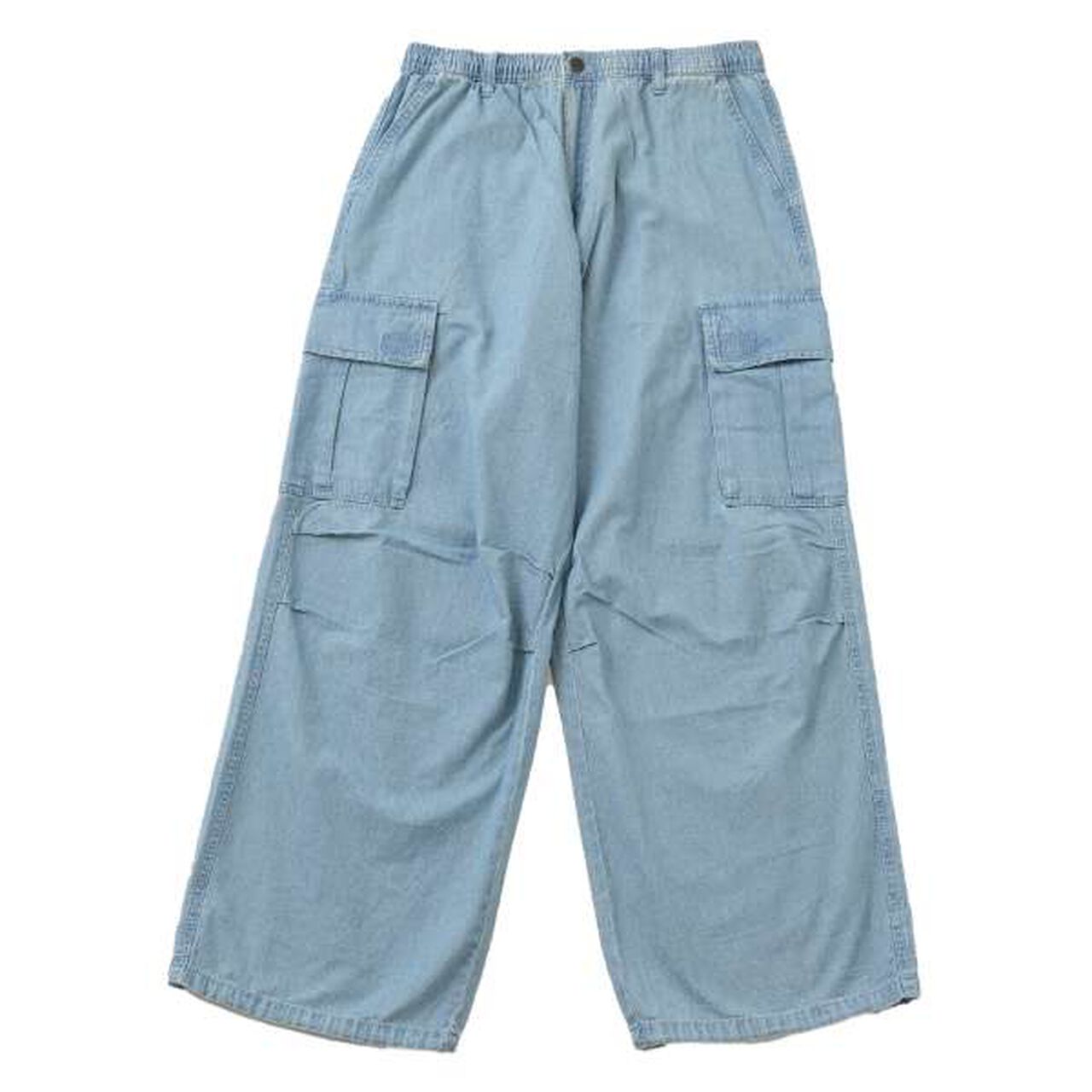 Light Denim Wide Cargo Pants,Deep blue, large image number 11