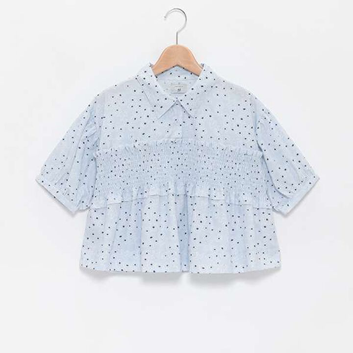 [AMI] Flower Bird Shirring Blouse,Navy, medium image number 15