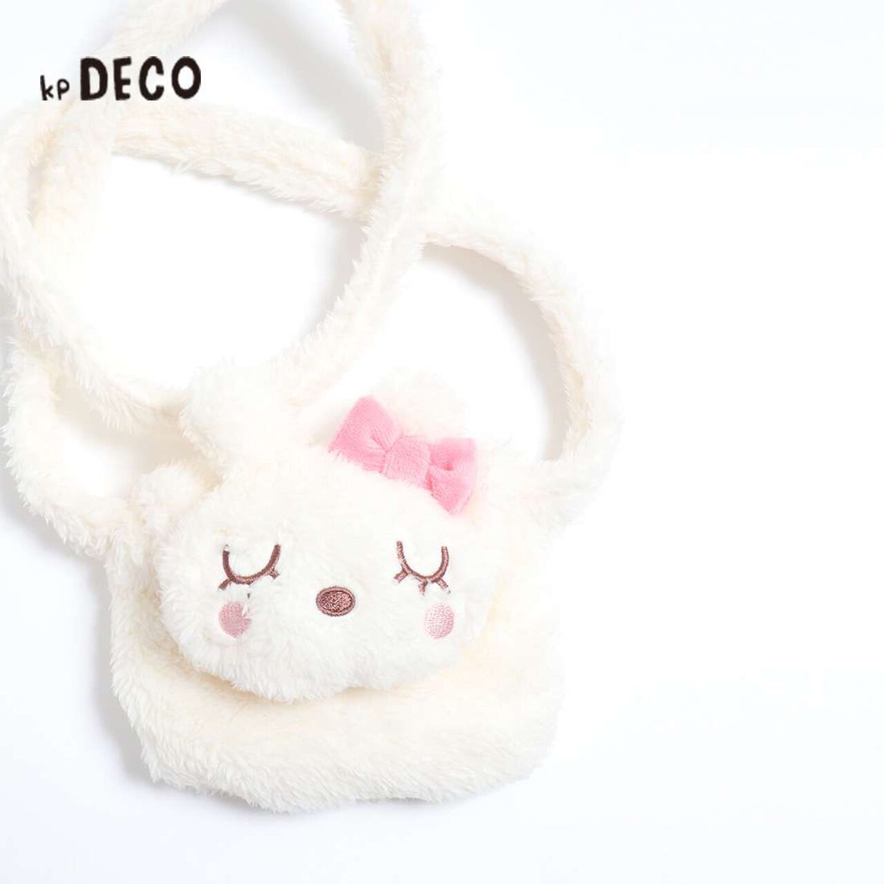 KP Deco Shaggy Fleece Small Shoulder Bag with Ears (Free),Off white, large image number 0