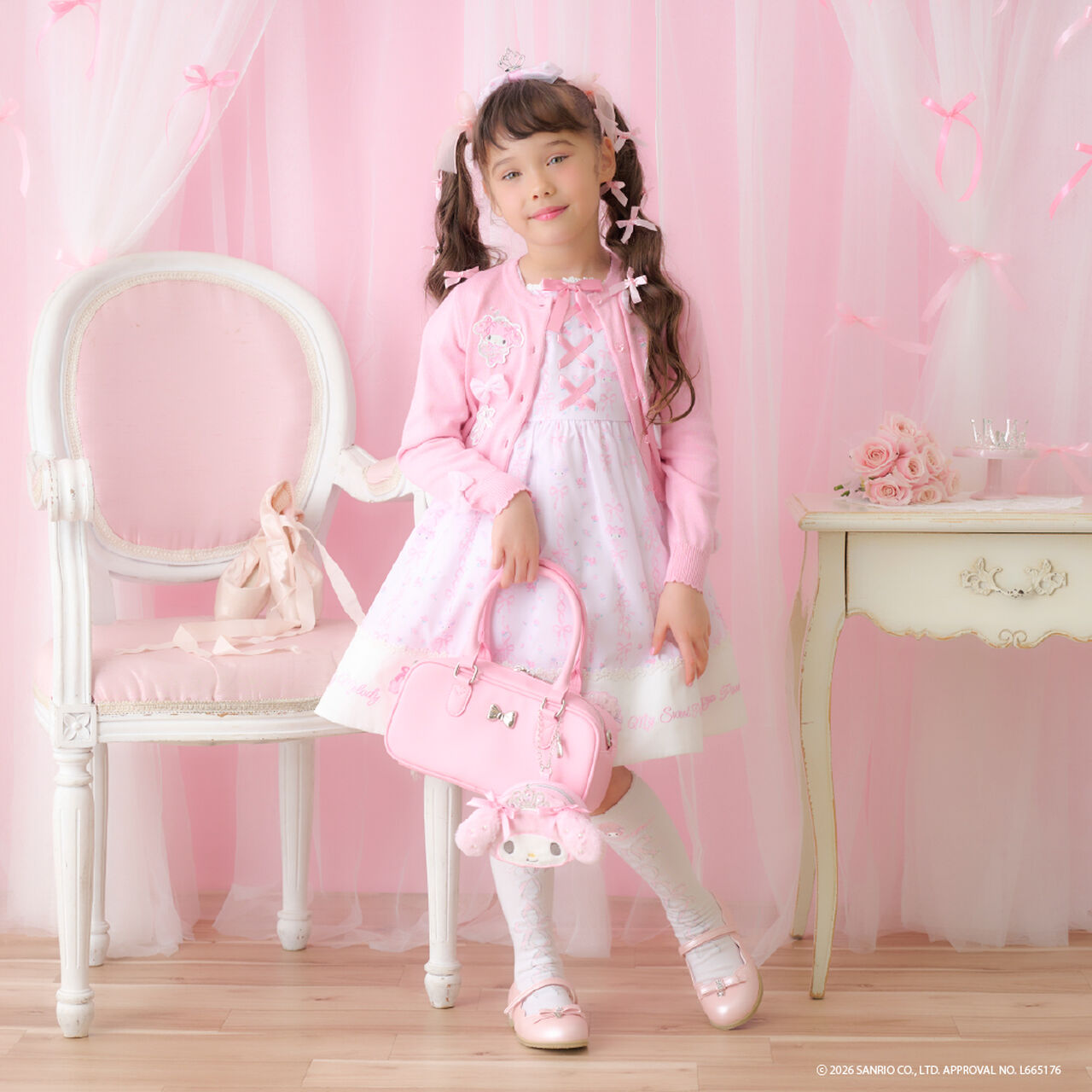 My Melody/My Sweet Piano Tiara Ribbon Hair Clip,Pink, large image number 11