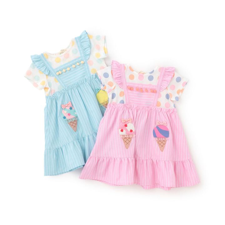 [31 Ice Cream] Twin Ice Cream One-Piece Dress,Pink, medium image number 14