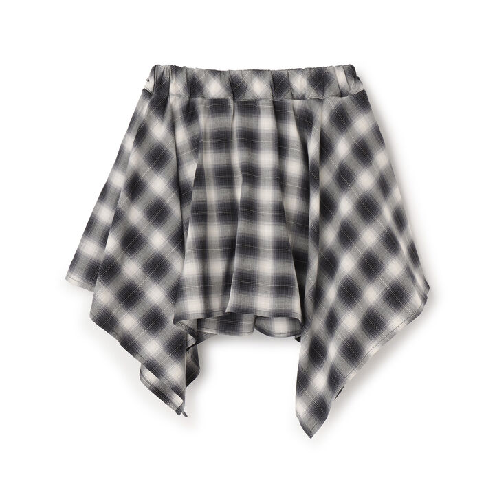 Checkered Asymmetrical Skirt,Black, medium image number 11