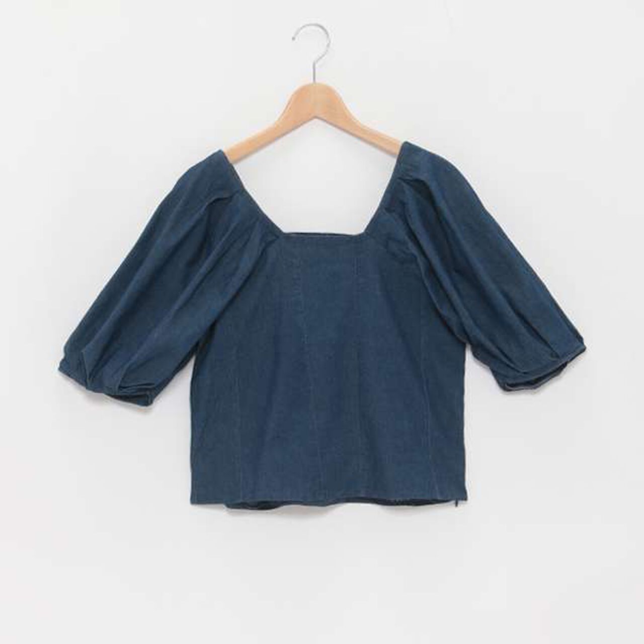 [LADIES] Balloon Sleeve Denim Tunic,Off white, large image number 9