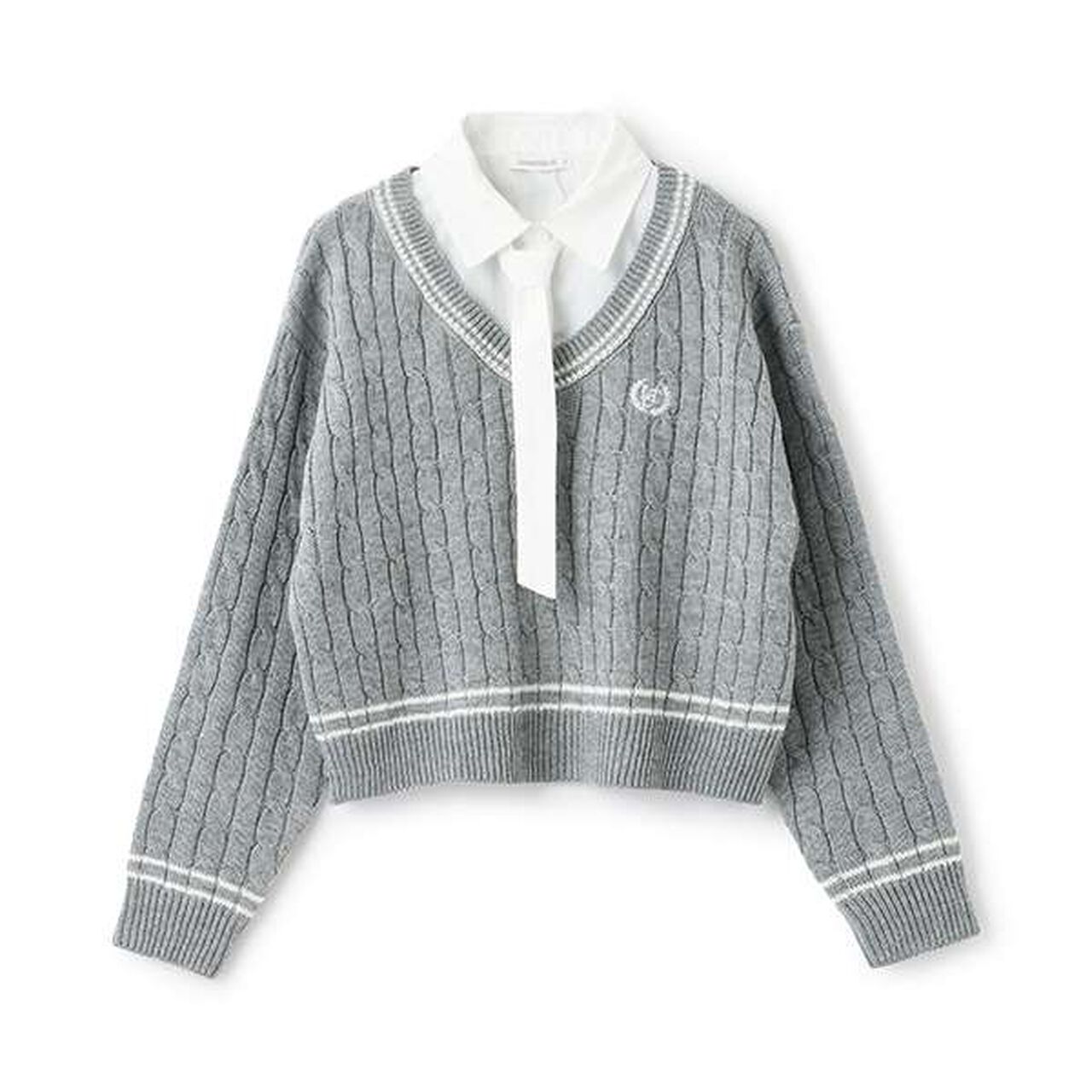 Layered Chille Knitwear,Ivory, large image number 5