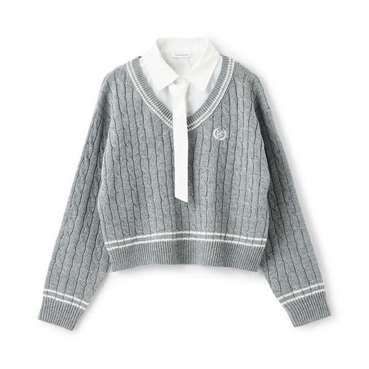 Layered Chille Knitwear,Ivory, medium image number 5