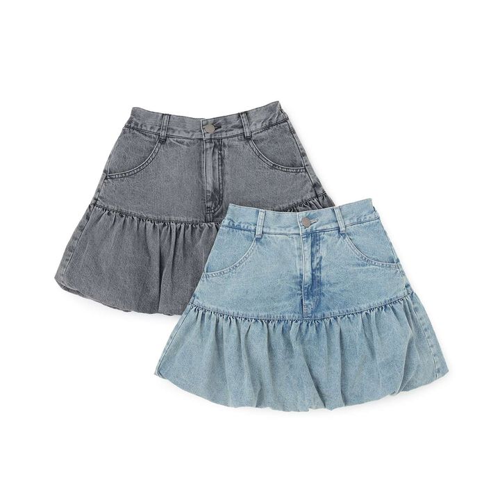 [LTXC] Denim Balloon Skirt,Gray, medium image number 5