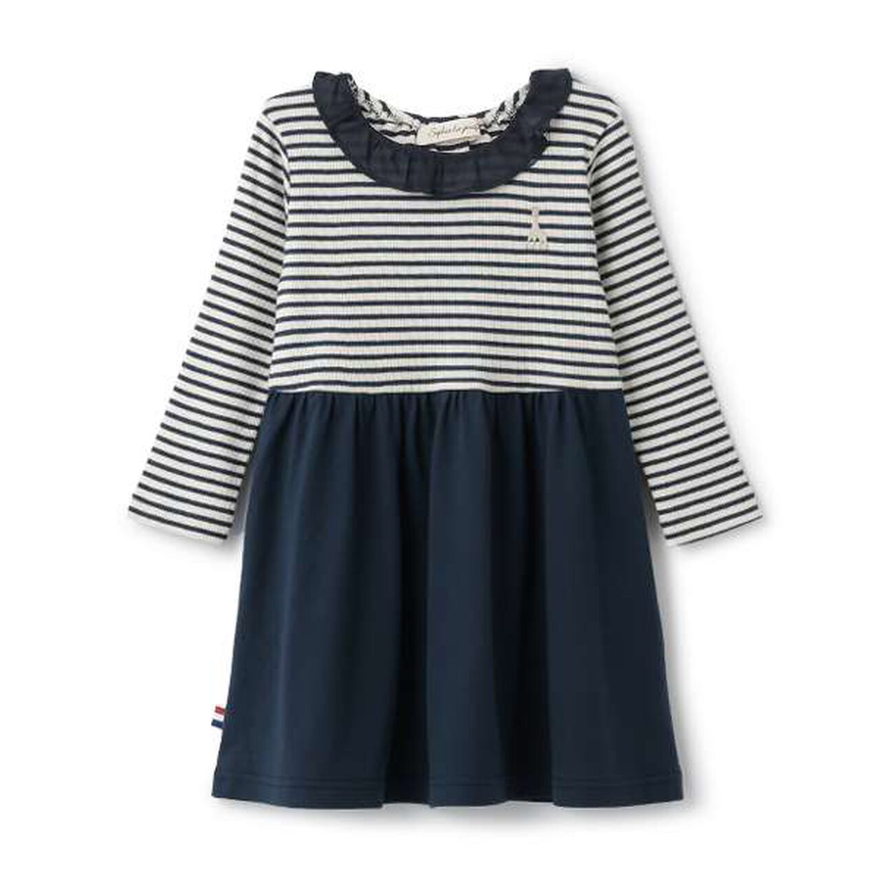 [Made in Japan] Stripe Pattern Long-Sleeve One-Piece Dress,Pink, large image number 9