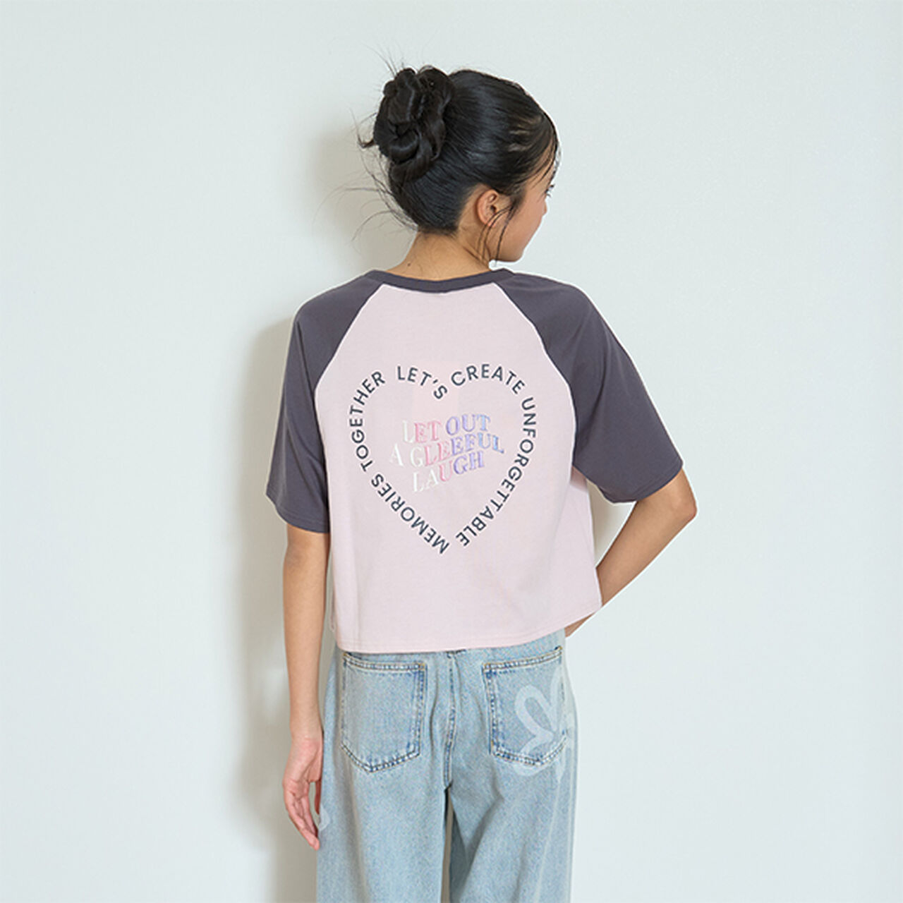 Heart Raglan 5/6 Sleeve T-Shirt,Off white, large image number 17