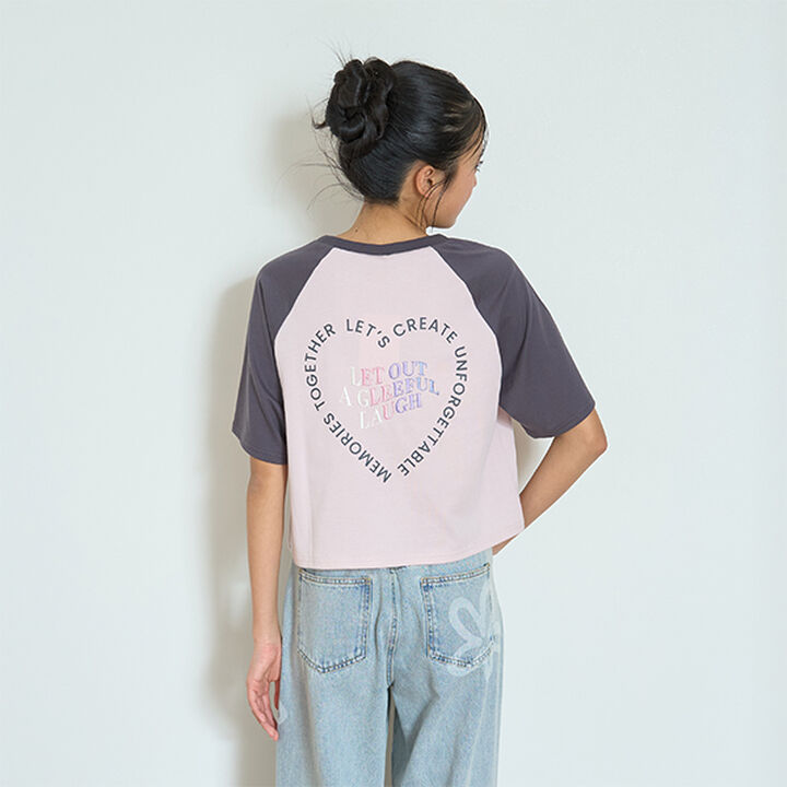 Heart Raglan 5/6 Sleeve T-Shirt,Off white, medium image number 17