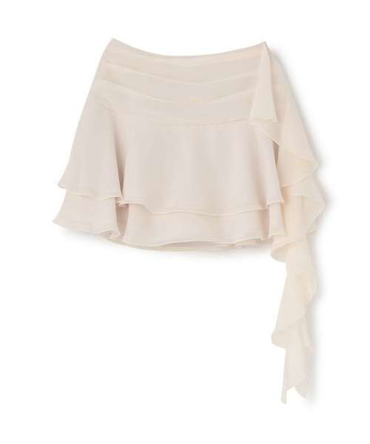 Chiffon Tiered Mini Skirt,Black, large image number 6