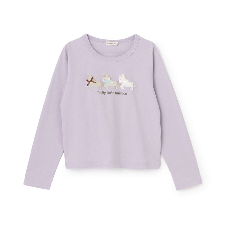 [Muteki T] Cotton 100% Stain-Resistant UV Quick-Dry Puffed Print Ribbon T-Shirt for Girls Kids,Blue gray, medium image number 11