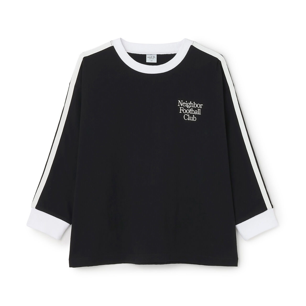[Stain Resistant] Long-Sleeve T-Shirt with Sleeve Stripes,White, large image number 11