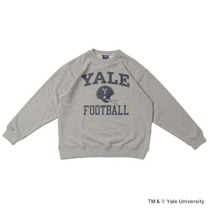 [YALE] Front Football Logo Print Sweatshirt,Navy, medium image number 12