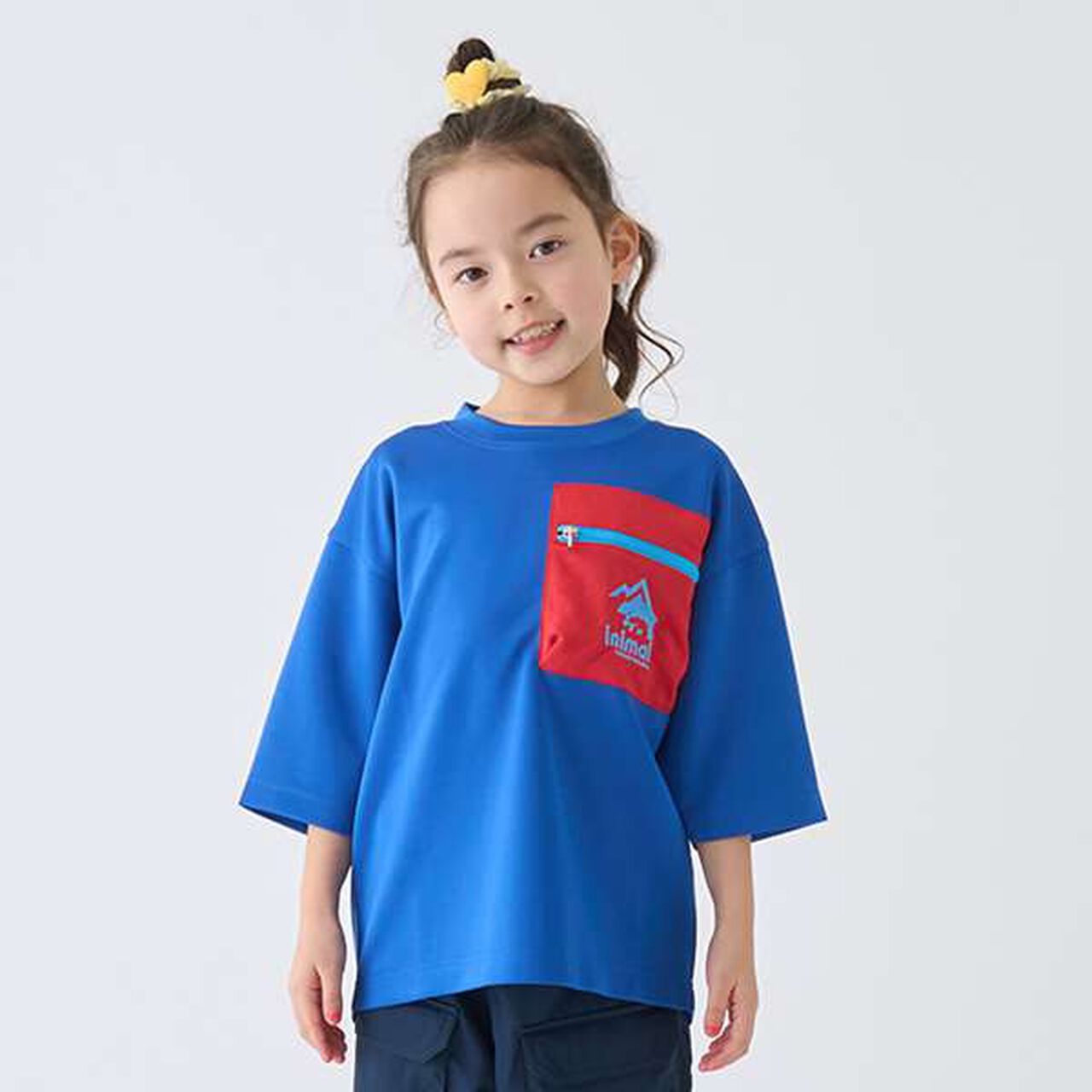 Water-Repellent Ponte Color-Blocked Pocket Big T-Shirt,White, large image number 21