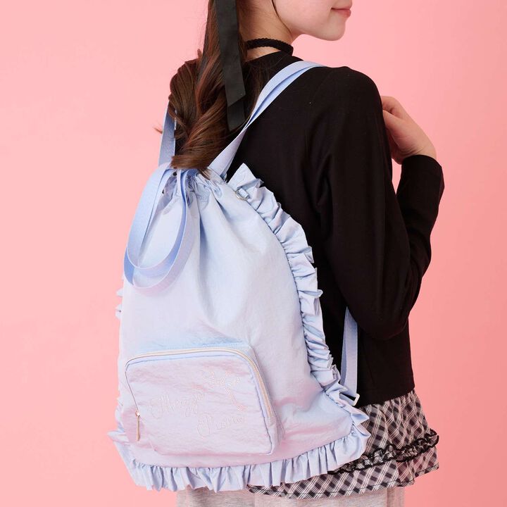 A4-Compatible Water-Repellent Sparkling Logo Knapsack,, medium