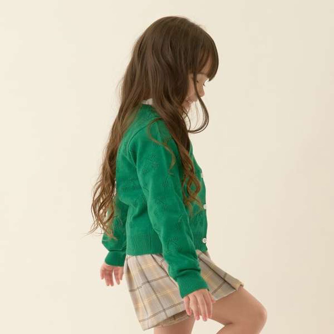 Cherry Pattern Knit Cardigan,Navy, large image number 5