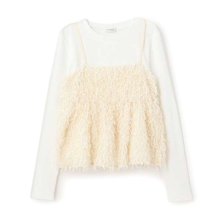 Feather Vest Inner Wear Set,Pink, medium image number 11